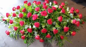 Red Rose Double Ended coffin spray