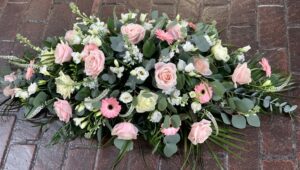 Pink and White Double Ended Coffin Spray
