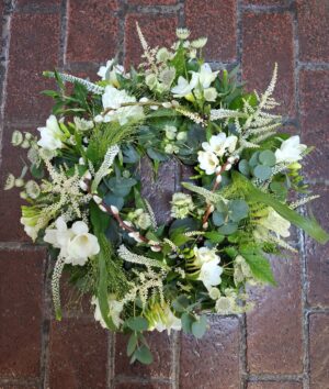 Elegant Green and White Wreath