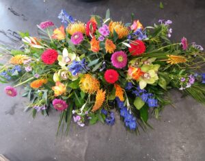 Vibrant Tropical Double Ended Coffin Spray